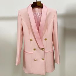 Women's Suits 2023 Designer Women's Blazer Office Women Business Attire Jacket Fashion Double Breasted Formal Suit Long