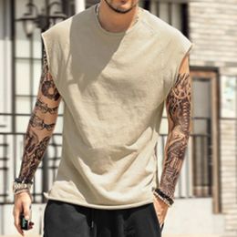 Men's Suits H338 Summer Men T-Shirt Fashion Crew Neck Sleeveless T-Shirts Hip Hop Basic Male Vintage Vest Tops Tees Shirts