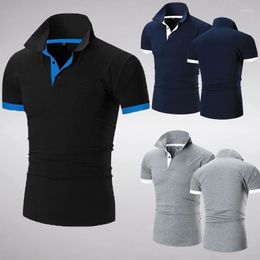 Men's Polos Summer Men's Casual Solid Colour POLO Shirt High Quality Short Sleeve Fashion Loose Top Stand Collar Design