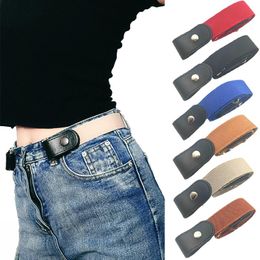 Belts Colors Buckle-Free Belt For Jean Pants Dresses No Buckle Stretch Elastic Waist Women Men Straps DropBelts