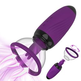 Anal Toys Sucker Breast Enlargement Massager 10 frequency Vibration Nipple Stimulator Sucking Tongue Licking Sex for Women Adult 18 230113
