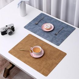 Table Mats Rectangle Waterproof High-End Faux Leather Placemat Oil Proof Heat Insulation Cloth Pattern Imitation Dining Decor