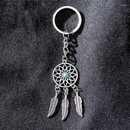 Interior Decorations CDCOTN Car Keychain Simple Fashion Pendant Silver Feather Tassel Key Rings Decoration Accessories Styling Sell Well