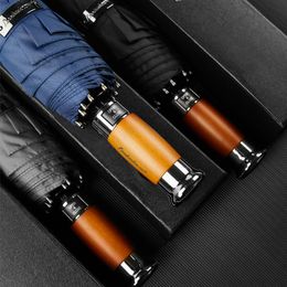 OnCourse Umbrella Genuine Brand Large Men Business 12 Metres Fully Automatic Windproof 10K Wooden Handle Golf s Rain 230113