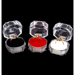 Party Favour Acrylic Crystal Clear Ring Box Transparent 3Color Stud Earring Jewellery Case Gift Boxes Packaging Za2571 Drop Delivery Ho Dh0Br