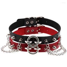 Choker Pendant Egirl Leather Necklace For Women Men Silver Colour Chain Punk Gothic Sexy Night Club Accessories