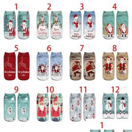 Christmas Decorations Socks 3D Printed Pattern Santa Claus Emots Men And Women Soft Texture Gift Dhs Drop Delivery Home Garden Festi Dh9Dp