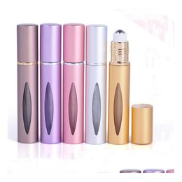 Packing Bottles Refillable 10Ml Miini Roll On Aluminum Essential Oil Steel Metal Roller Ball Per Bottle Sn1838 Drop Delivery Office Dhspr