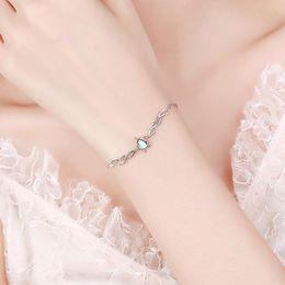 Charm Bracelets Trendy Moonstone Crystal Elk For Women Jewellery Fashion 925 Sterling Silver Girls Party Accessories