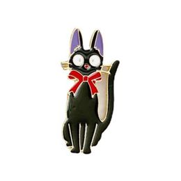 Pins Broschen Japanische Cartoon Bouquet Mädchen Für Frauen Vergoldete Bowtie Katze Emaille Farbe Abzeichen Ins Tier Legierung Pin Denim Hemd J Dhovw