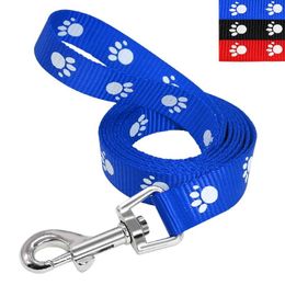 Dog Collars Nylon Small Leash Print Pet Walking Lead 3 Colour Training Cats Dogs Harness Collar Strap Belt Red Blue Black