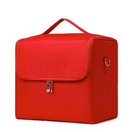 Kozmetik Çantalar Kılıflar Moda Taşınabilir Bir Omuz Seyahat Depolama Kozmetik Çanta Çok Katmanlı Güzellik Tırnak Dövme Kaş 230113