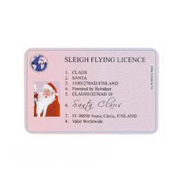 Christmas Decorations Santa Claus Flight Cards Sleigh Riding Licence Tree Ornament Decoration Old Man Driver Licence Entertainment P Dhybv