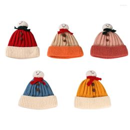 Hats B2EB Soft Knitted Wool Baby Hat Cute Bonnet Autumn Winter Warm Thicken Beanie For Born Infants Gifts