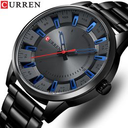 Wristwatches CURREN Fashion Simple Style Men Watches Quartz Wristwatches Stainless Steel Band Clock Male 230113