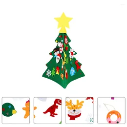 Christmas Decorations Tree Felt Ornamentdiy Toddler Decorationornaments 3D Santa Kids Claus Supplies Fabric Kit Hanging Toy Table