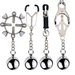 Bondage Bdsm Adults Games Sex Toys of Clamp Nipple Sexy Accessories with Metal Ball for Men Women Gay Fetish Breast Stimulation 230113