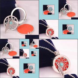Pendant Necklaces Aromatherapy Jewellery Locket Necklace Diy Coins Angle Wing Essential Oil Diffuser Drop Delivery Pendants Dheqm