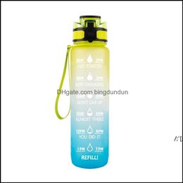 Water Bottles 1000Ml Outdoor Bottle With St Sports Hiking Cam Plastic Drink Bpa Colorf Portable Drop Delivery Home Garden Kitchen Di Otgah
