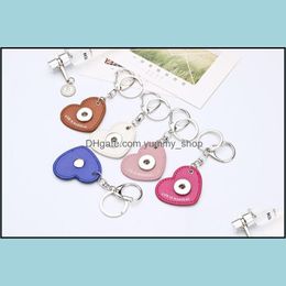 Key Rings Interchangeable Ginger Snap Buttons Heart Trend Jewelry Leather Keychain Favors Fashion Ha011 Drop Delivery Otra4