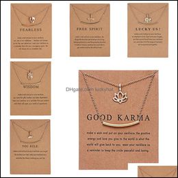 Pendant Necklaces Wholesale Dogeared Necklace Exquisite Paper Card Series Owl Elephant Animal Double Alloy Jewellery For Women Drop De Otsb5