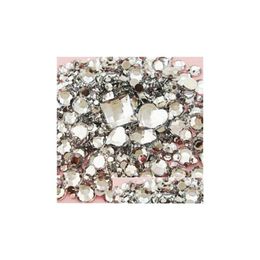 Nail Art Decorations Wholesalemix Sizes 1000Pcs Crystal Clear Round Acrylic Loose Flatback Rhinestone Stones For Wedding Clothing Dr Dhgpg