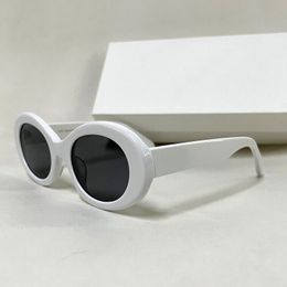 40194 White Oval Sunglasses for Women Sonnenbrille Designer Sun Glasses outdoor UV400 Protection Eyewear des lunettes de soleil with Box