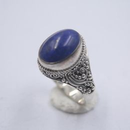 Cluster Rings Pure 925 Sterling Silver Ring The Widest 16mm Wave Lapis Lazuli For Woman