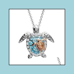 Pendant Necklaces Casual Necklace For Women Zircon Charm Beach Turtle Sliver Rose Gold Unique Jewellery Gift Drop Delivery Pendants Otuyp