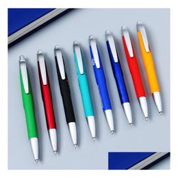 Ballpoint Pens Plastic Rubber With Custom Logo Printing Fast Delivery Black Refill Pen Ball Personalized Promotional Sn3108 Drop Off Dhdvy