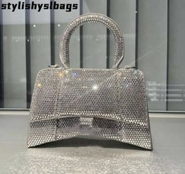 Shoulder Bags Luxury Designer Hobo Shoulder Bag Handle Shining Rhinestones Evening Clutch Bag Purse Crystal Purses and Handbag Hobo Bags 011323H