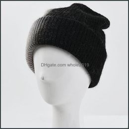 Beanie/Skull Caps Beanie/Skl Hats For Women Autumn Winter Fur Tiedye Unisex Keep Warm Ear Protection Cap Female Er Head Men Beanie D Otvmz