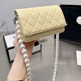 Satchel Bag Zincir Çantalar Crossbody Lüks Tasarımcı Marka Moda Omuz Çantaları Çanta Kadın Mektup Çanta Telefon Çantası Cüzdan Boncuklar