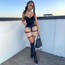 Two Piece Dress 2 Piece Set Women Summer Sexy Sling V Neck Bodysuit Top Sheer Mesh Patchwork Shorts Skinny Club Tracksuit Women Outfits Suits T230113