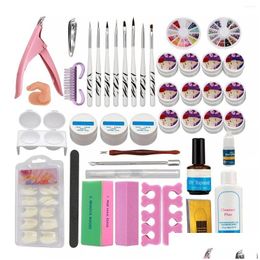 Nail Art Kits 2023 Pro 12 Color Uv Gel 8 Zebra Brush Tips Tool Sets 43 Drop Delivery Health Beauty Dhhca