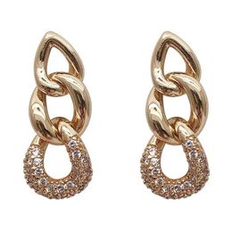 Dangle Chandelier Fashion Jewellery Vintage S925 Sier Post Geometric Chain Rhinstone Earrings Stud Drop Delivery Dhanm
