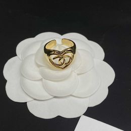 Band Rings The trend hollowed-out love style small fragrant wind ring woman gives her girlfriend's wife a couple's gift advertisement T2301121