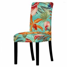 Chair Covers Green Leaf Flame Bird Print Cover Dustproof Anti-dirty Removable Office Protector Case Chairs Living Room Egg