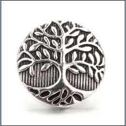 Other Alloy Tree Snap Button Jewellery Components 18Mm Metal Snaps Buttons Fit Bracelet Bangle Noosa Drop Delivery Findings Dhiut