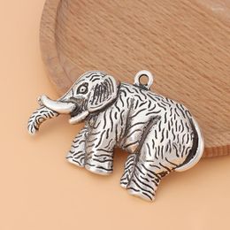 Pendant Necklaces 5pcs/Lot Tibetan Silver Large Elephant Animal Charms Pendants For Necklace Jewelry Making Accessories