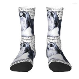 Men's Socks Funny Print Shih Tzu Dog Lover For Men Women Stretch Summer Autumn Winter Pet Puppy Crew