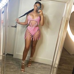 Two Piece Dress Echoine Sexy Fringe Tassel Bra Bikini Set Swimsuit Beach Two Piece Set Swimwear Knitted bathing suit Summer Women Beachwear T230113