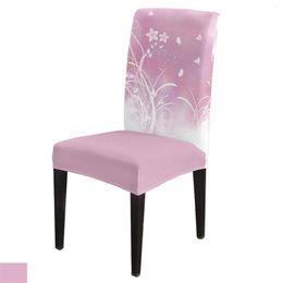 Chair Covers Flower Butterfly Pink Dining Cover 4/6/8PCS Spandex Elastic Slipcover Case For Wedding El Banquet Room