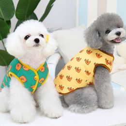 Dog Apparel Pet Cotton Vest Cute Cartoon Clothes Warm Winter Thickened Coat For Teddy Jacket Suppliers