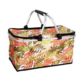 Storage Bags 9 Style Oxford Cloth Folding Picnic Basket Bag Cam Insated Cooler Cool Hamper Outdoor Waterproof Lz1966 Drop Delivery H Dha3F