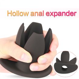 Anal Toys Silicone Dilator Hollow Petal Tunnel Butt Plug Expander Vaginal Speculum Expansion Sounding Adult Sex 230113