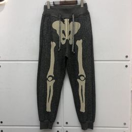 Men's Pants Heavy Fabric KAPITAL Sweatpants Men Women Skeleton Bone Joggers Drawstring Trousers