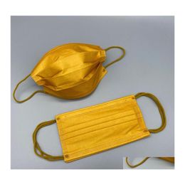Other Home Garden Gold Disposable Mask Adt Fashion Designer Face Masks 3 Layers Nonwoven Protection Drop Delivery Dhmhr