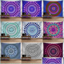 Tapestries Mandala Tapestry Colorf Bohemian Wall Hanging For Bedroom 130X150Cm Polyester Yoga Mats Home Decoration 18 Patterns Drop Dhwmx