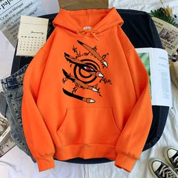 Men's Hoodies Sweatshirts Mens Hoodie Sweatshirt Harajuku Anime Clothes Kurama Ninjutsu Print Streetwear Fashion Casual Loose Oversized 230113